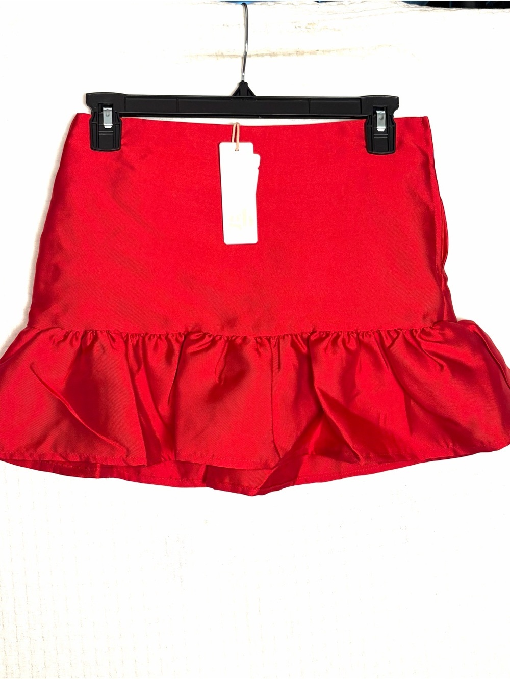 GB Girls Size 12 Ruffle Skirt Skort Shorts Side Zip Holiday Dressy Red NEW